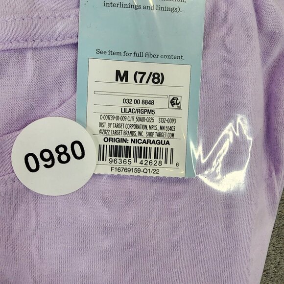 Girls “Growing Every Day” Short Sleeve Shirt Cat & Jack Purple Size M (7/8) - Picture 9 of 9